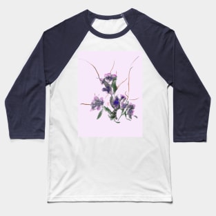 pretty purple watercolor and sumiE ink flowers Baseball T-Shirt